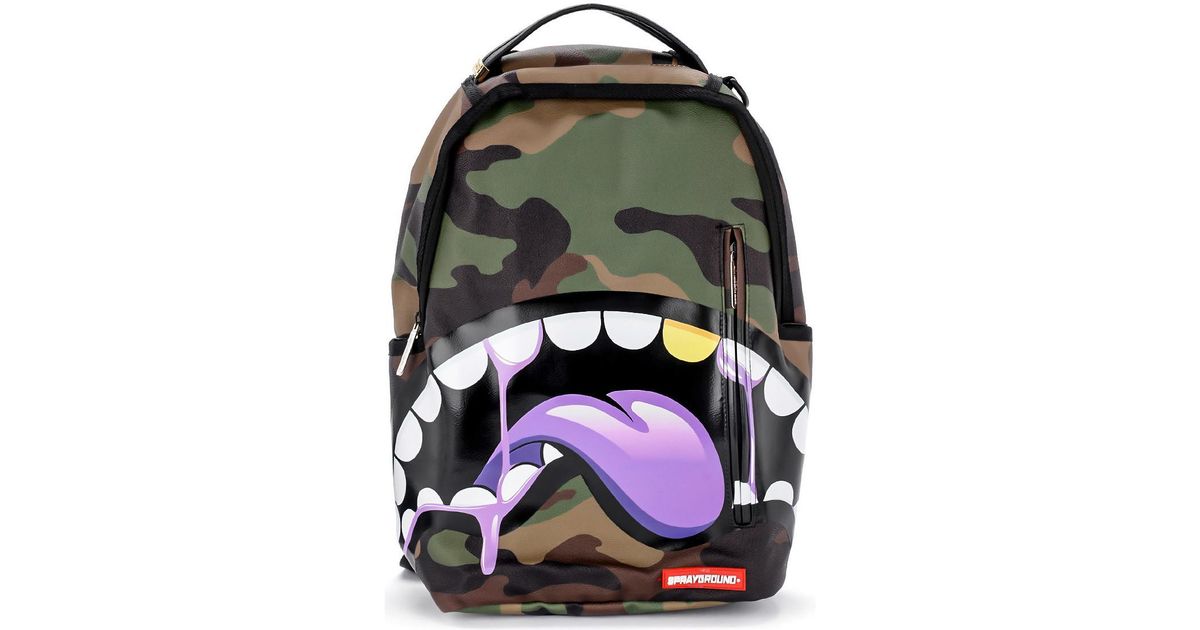 sprayground shark tongue remix purple backpack
