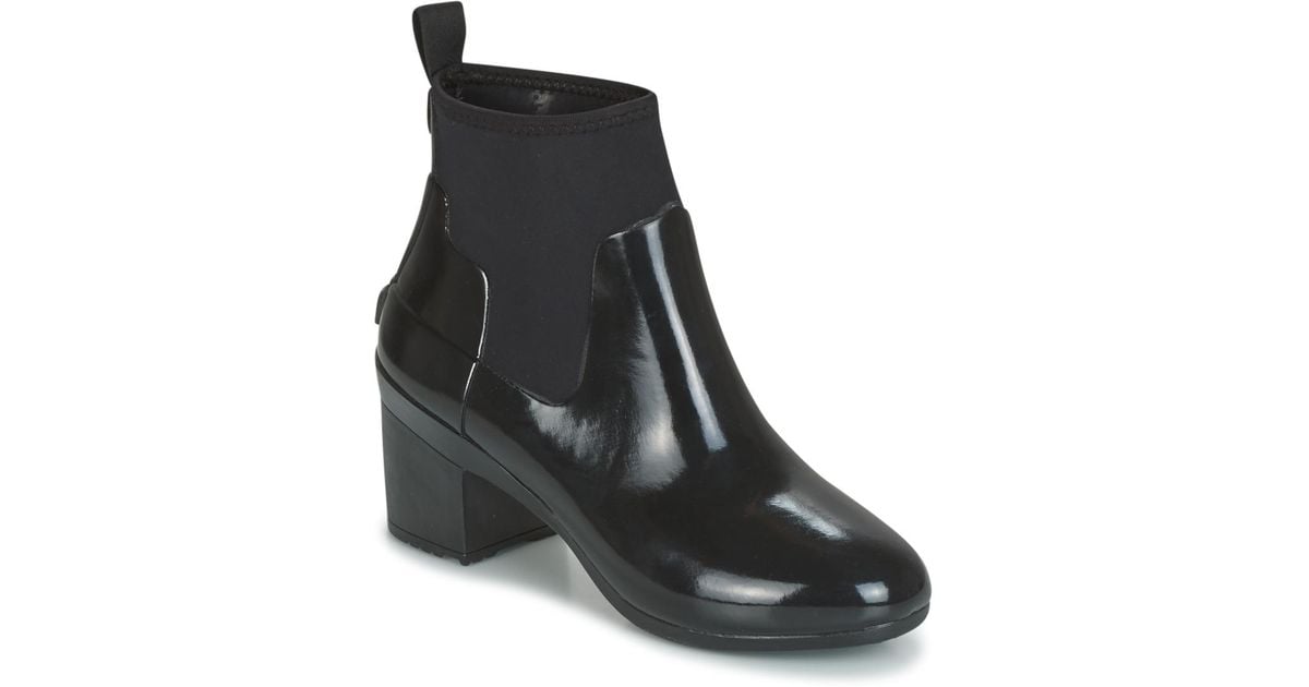 hunter low heel ankle boots