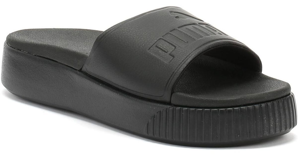 puma black platform slides