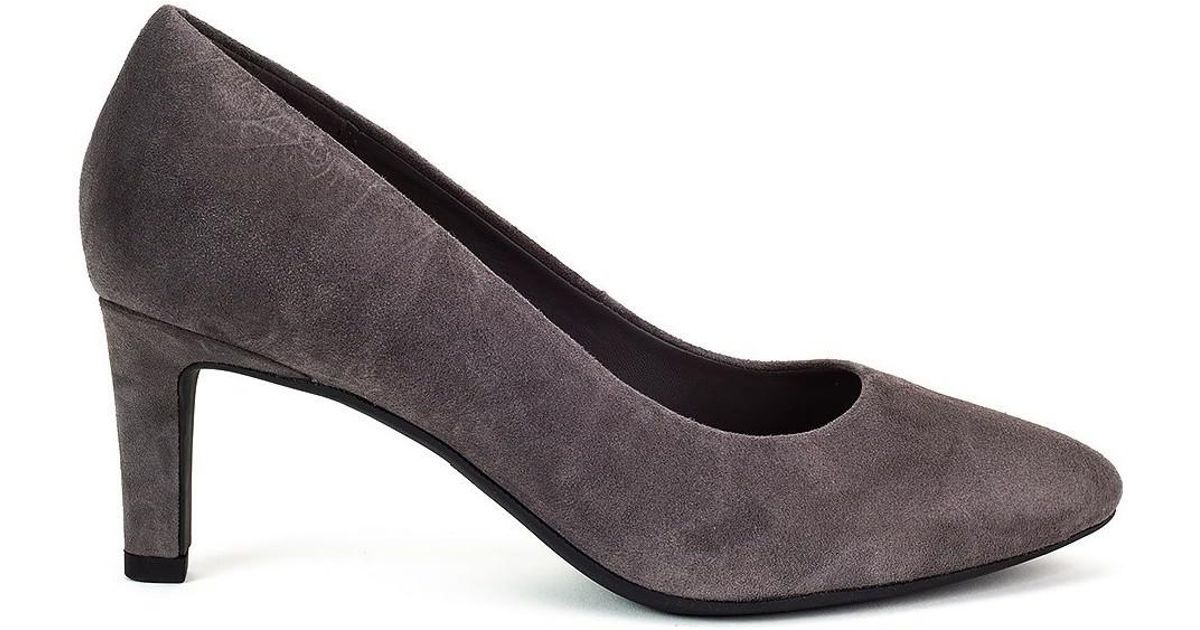 clarks grey court shoes