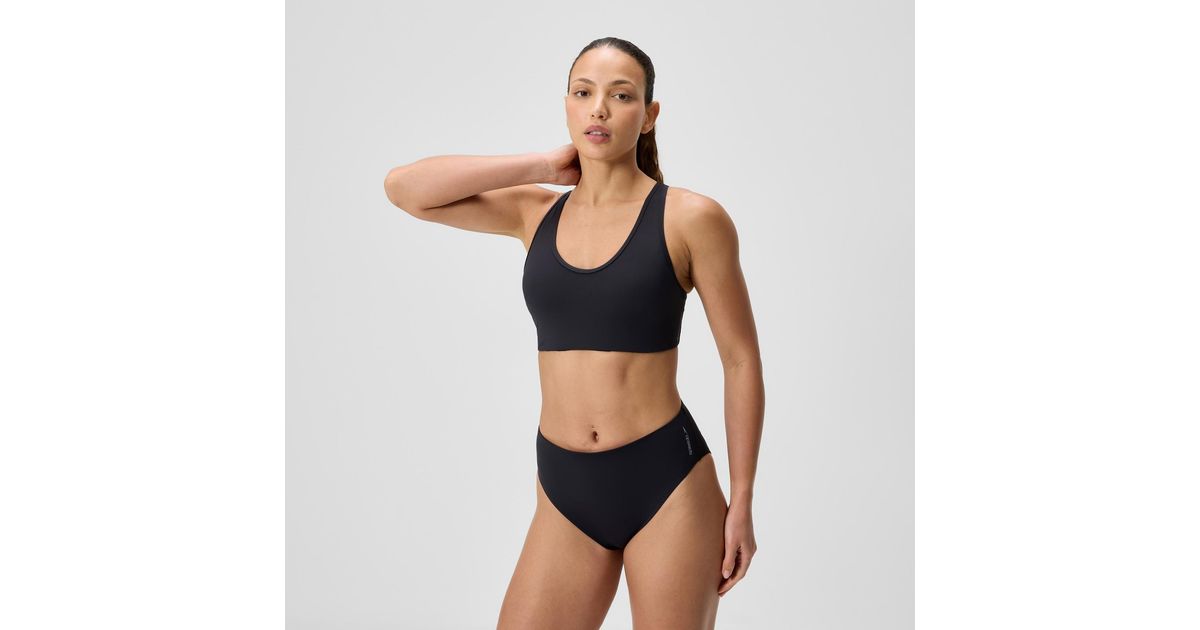 Speedo Sculpture Boom Back Bikini Top in Black | Lyst