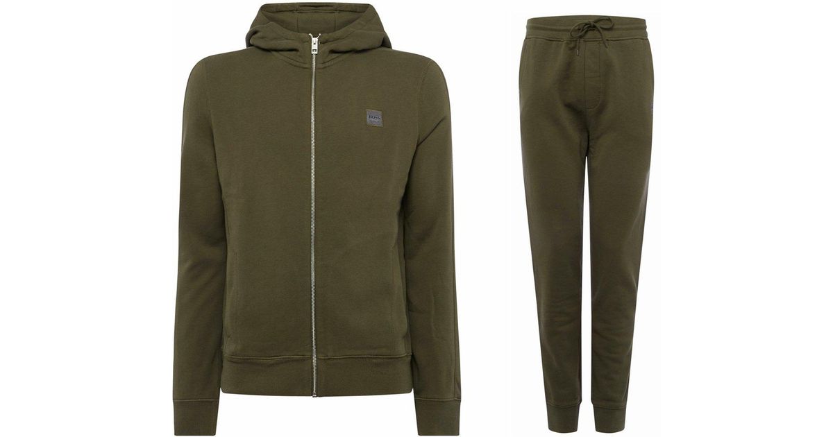 hugo boss tracksuit khaki