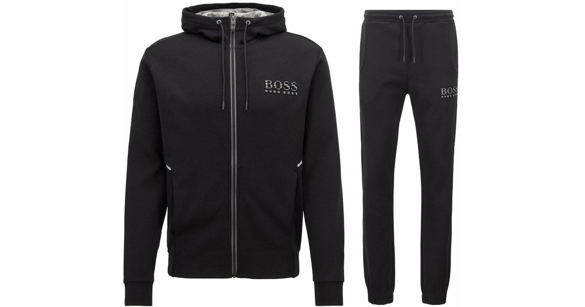 hugo boss tracksuit black and red