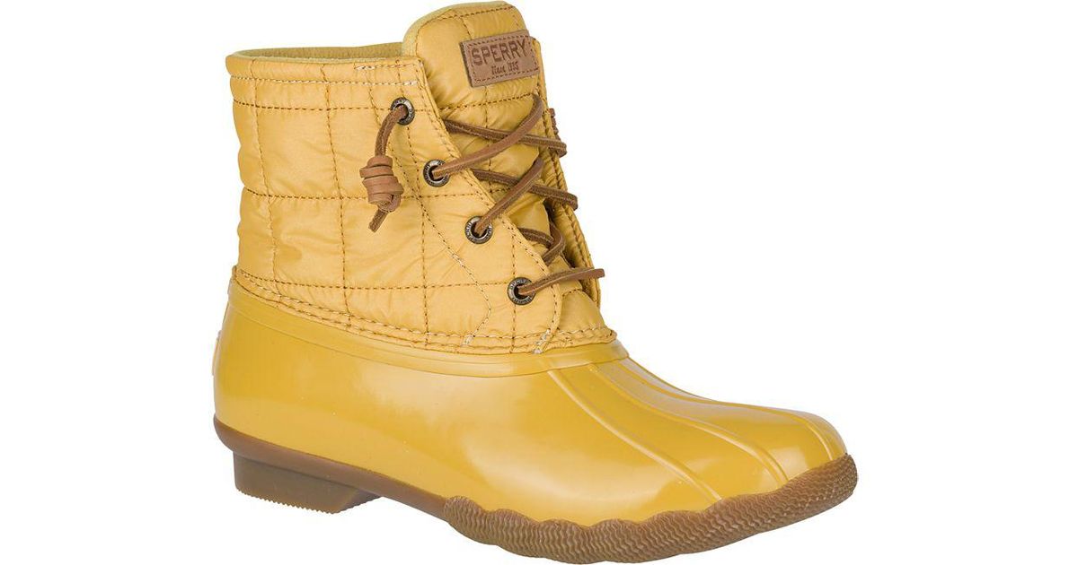 yellow sperry boots