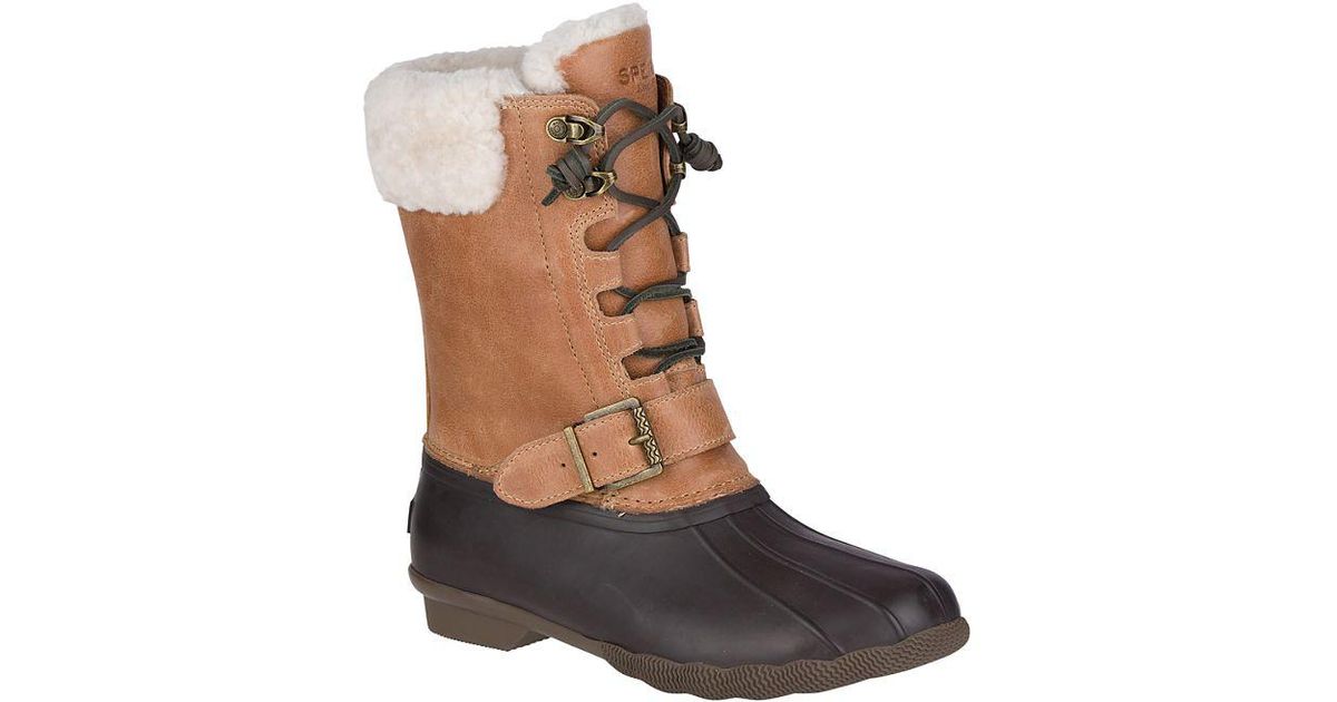 saltwater misty shearling duck boot