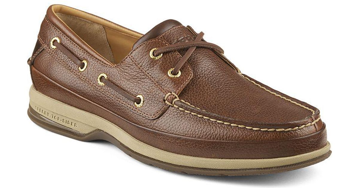 Men's Sperry Top-Sider Gold Cup 2 Eye Cognac Leather Casual Boat Shoe Size 7 
