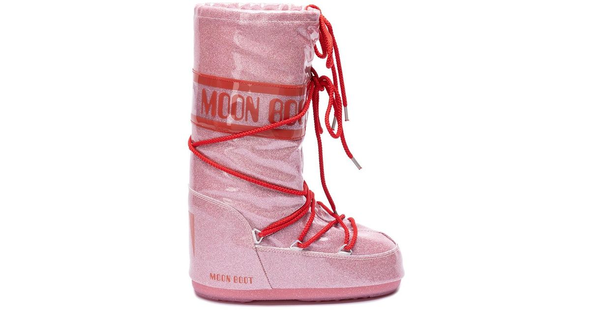 Moon Boot `icon Glitter` Boots in Pink | Lyst