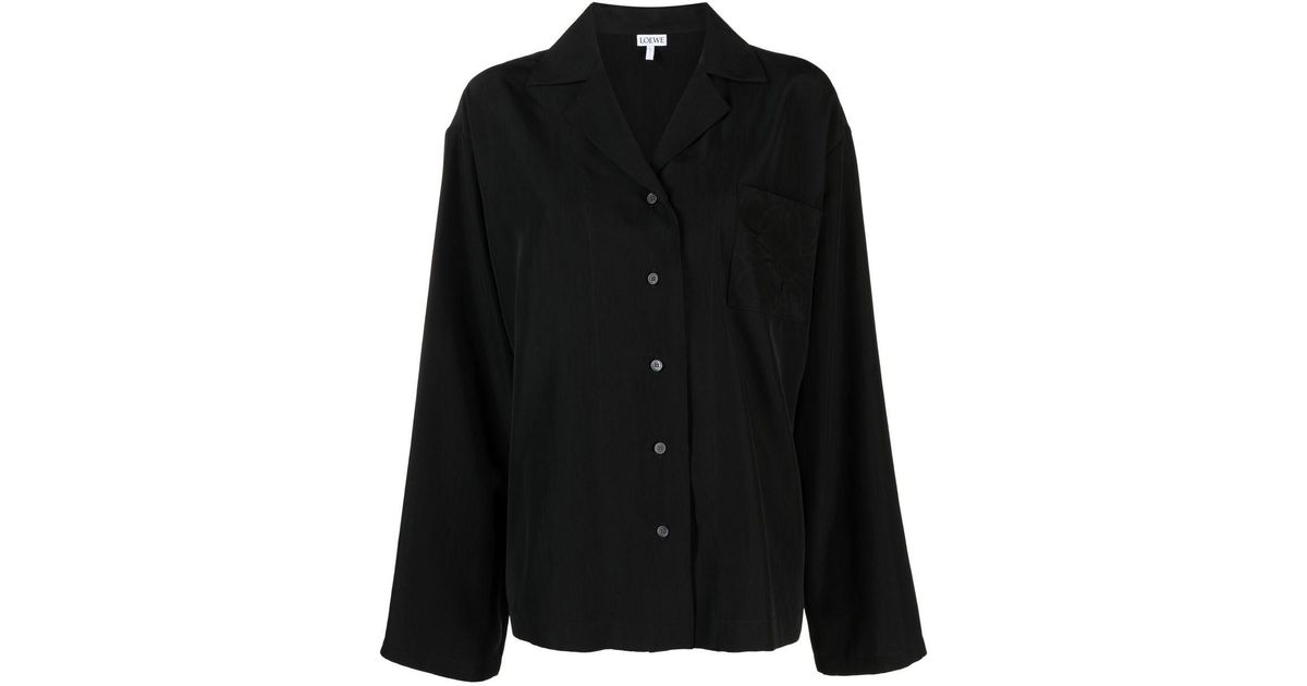 Loewe `anagram` Pyjama Blouse in Black | Lyst