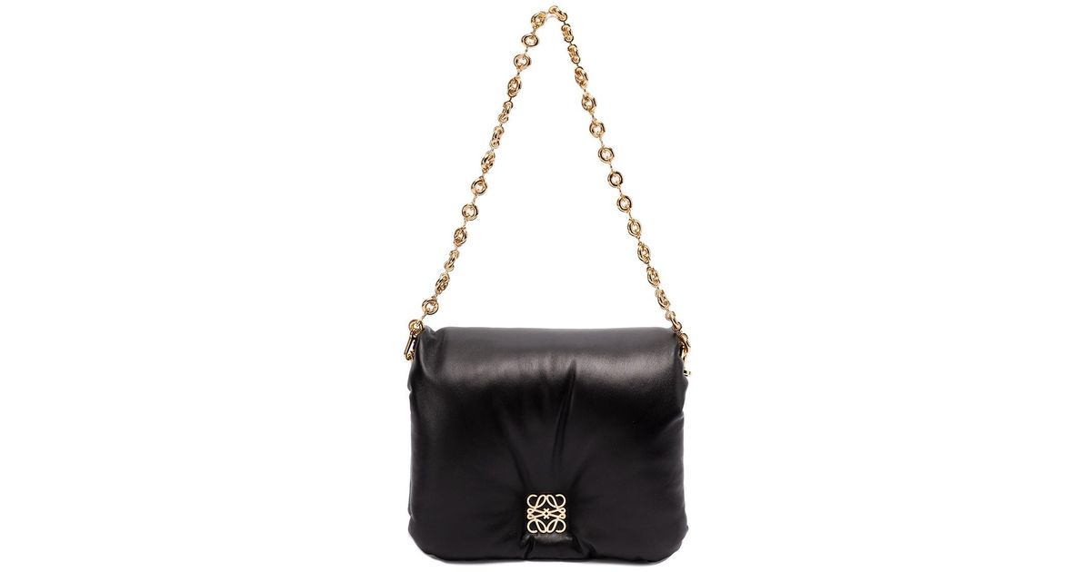 Loewe `goya` Puffer Leather Bag in Black