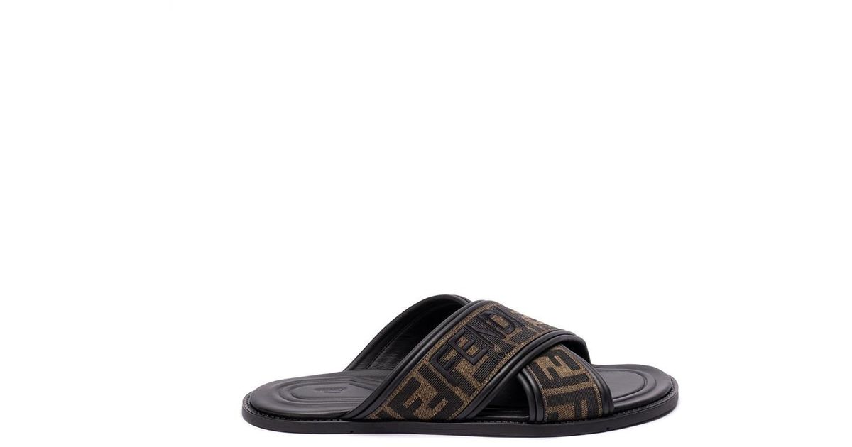 Fendi jacquard crossover slides sale
