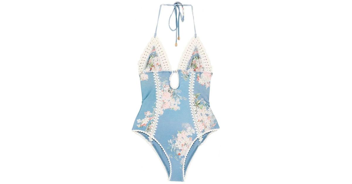 【ZIMMERMANN】CASCADIAN ONE PIECE SWIMSUIT Shop Zimmermann - Cascadian Plunge Flower One-Piece Swimsuit
