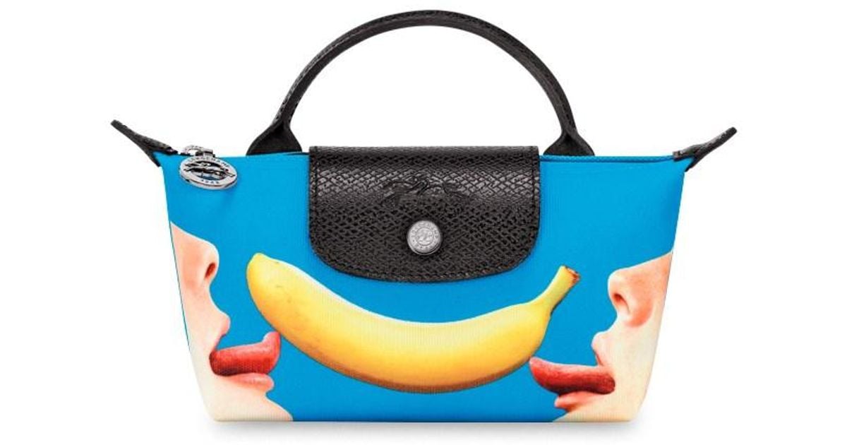 LONGCHAMP×TOILETPAPER　コラボ　ポーチ Longchamp ` X Toiletpaper` `le Pliage Banane` Pouch in Blue | Lyst