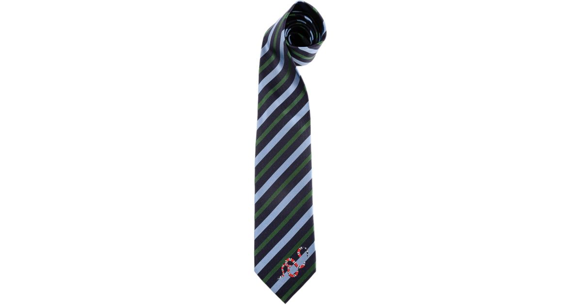 Gucci Silk King Snake Tie in Green for Men - Lyst