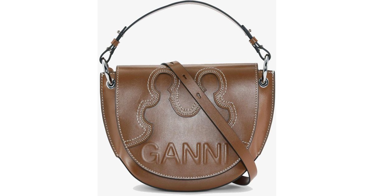 Ganni Banner Western Saddle Bag in Brown Lyst UK