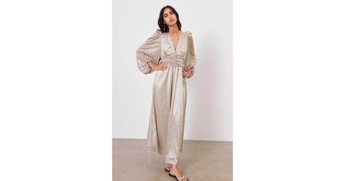 Ba&sh Synthetic Celie Dress in Gold (Metallic) | Lyst