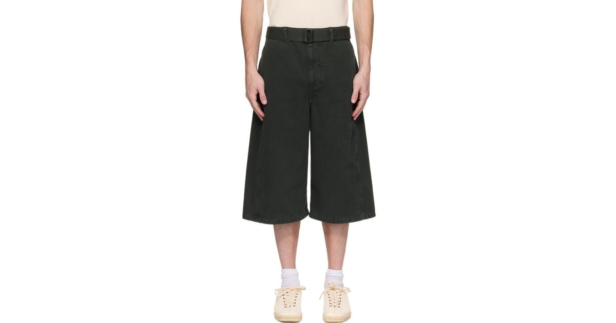 Lemaire Twisted Denim Shorts in Black for Men | Lyst
