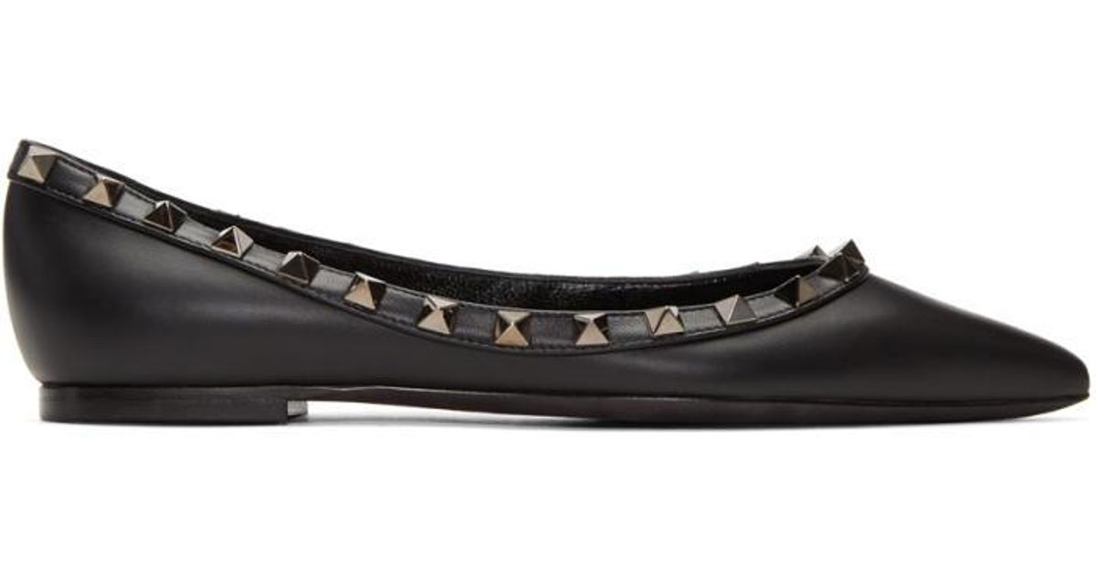valentino rockstud noir flat