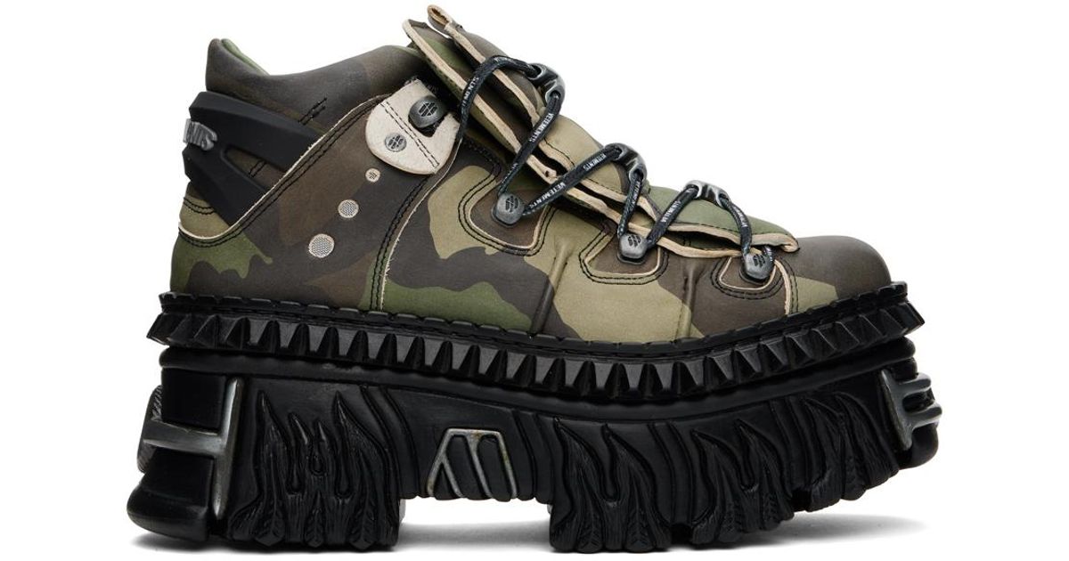VETEMENTS + New Rock レザー プラットフォームスニーカー VETEMENTS x New Rock レザー プラットフォーム スニーカー