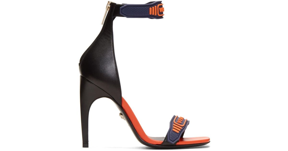 orange versace heels
