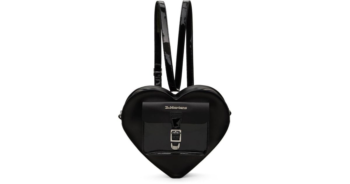 Heart Shaped Leather Backpack in Black