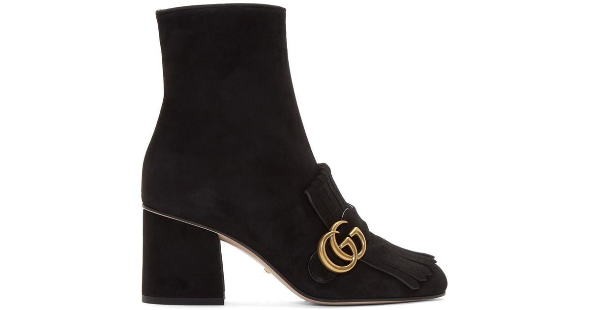 gucci black suede boots
