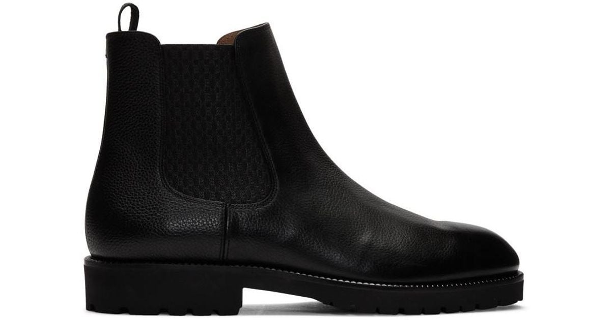 BOSS by HUGO BOSS Italian Made Chelsea Boots In Leather With Monogram