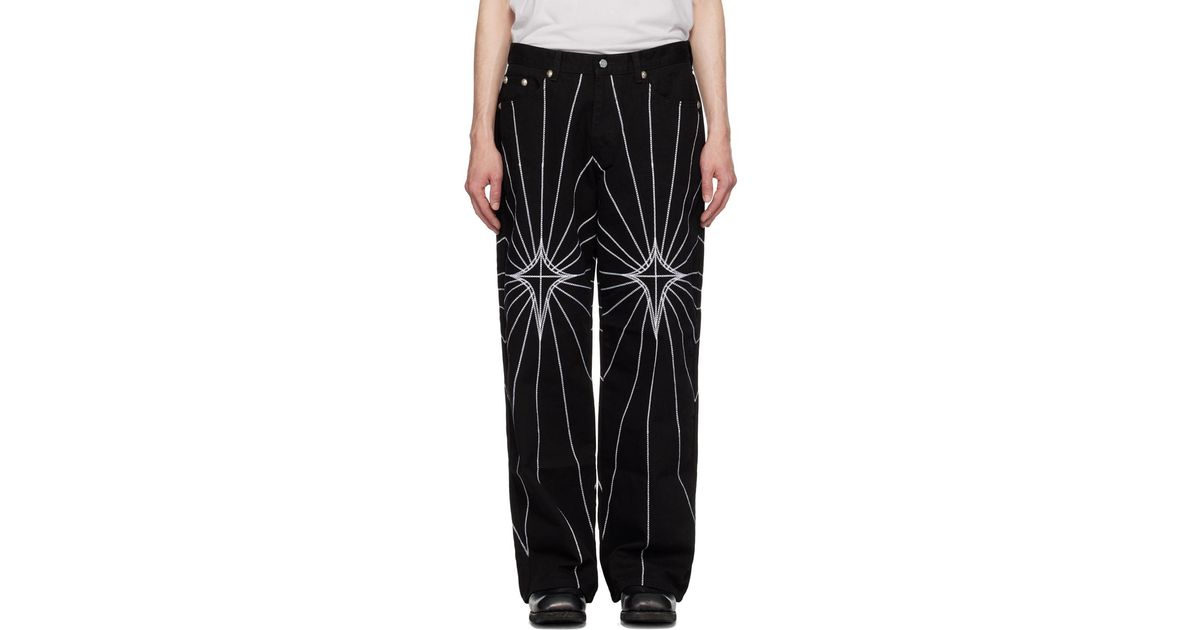 THUG CLUB Chain Stitch Jeans in Black for Men | Lyst