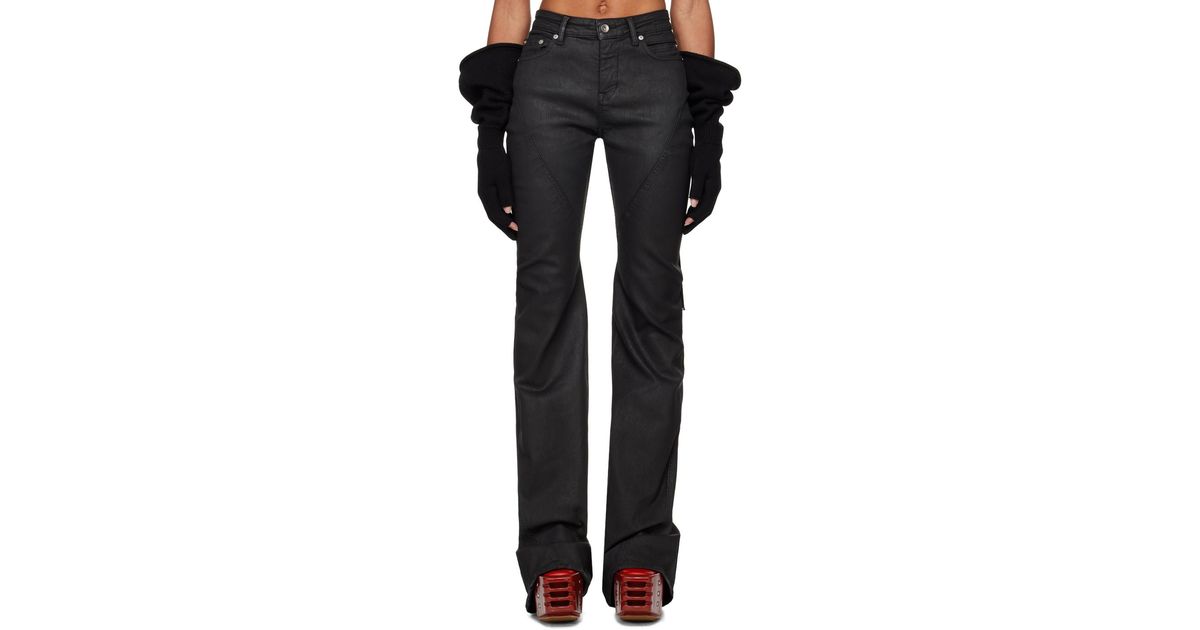 Rick Owens Porterville Bias Bootcut Jeans in Black | Lyst