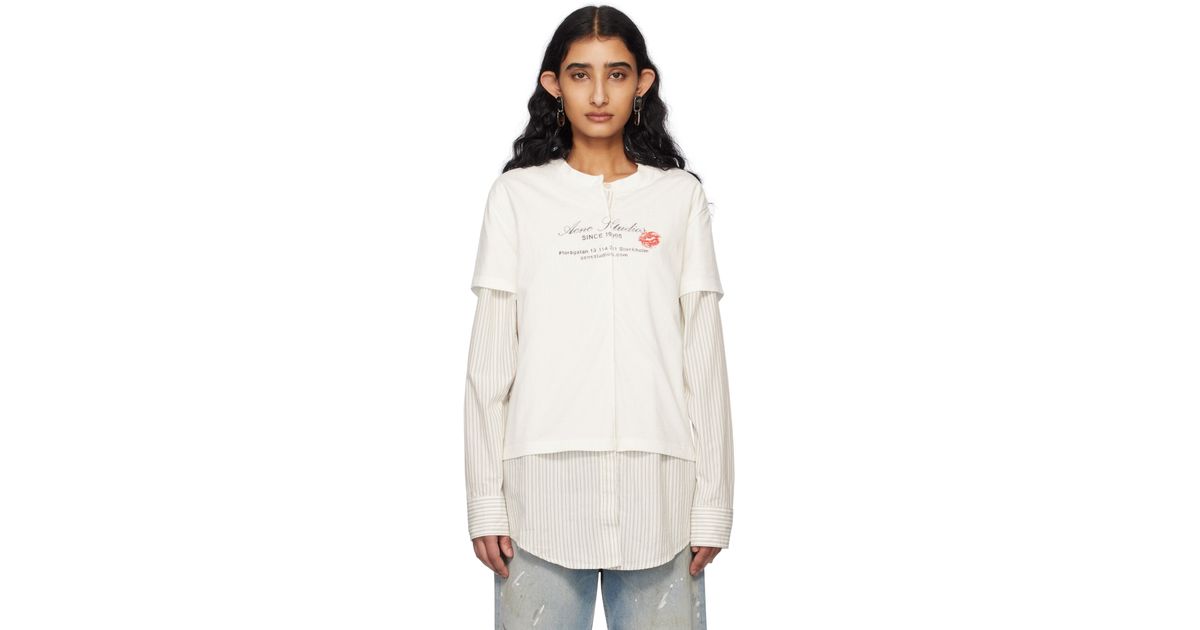 【関税込み】Acne Studios オフホワイト レイヤード トップス Acne Studiosのオフホワイト レイヤード トップスがセール中