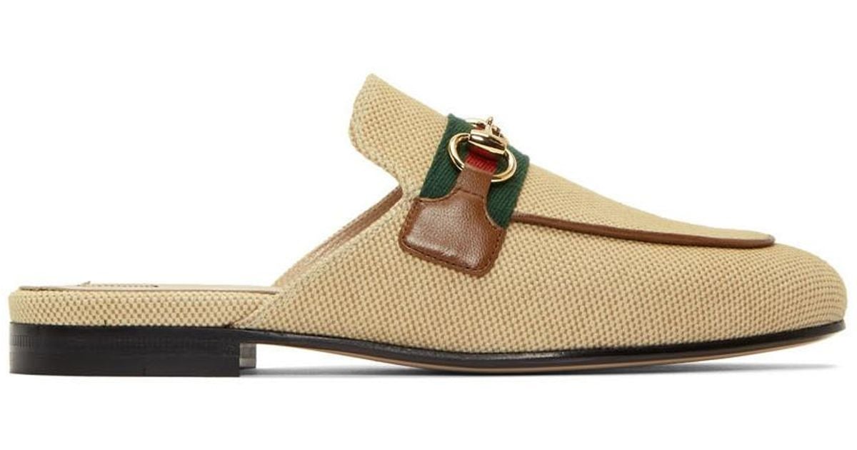 Gucci princetown canvas slippers sale
