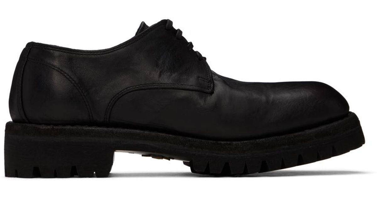 【関税込み】Guidi ブラック 792 ダービー Guidi: Black 792 Derbys | SSENSE