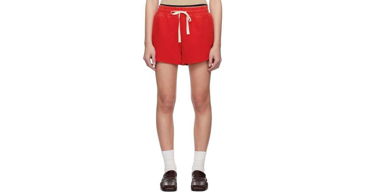 【関税込み】Jil Sander レッド コットン テリー ショートパンツ jil-sander-626-POPPY-Cotton-