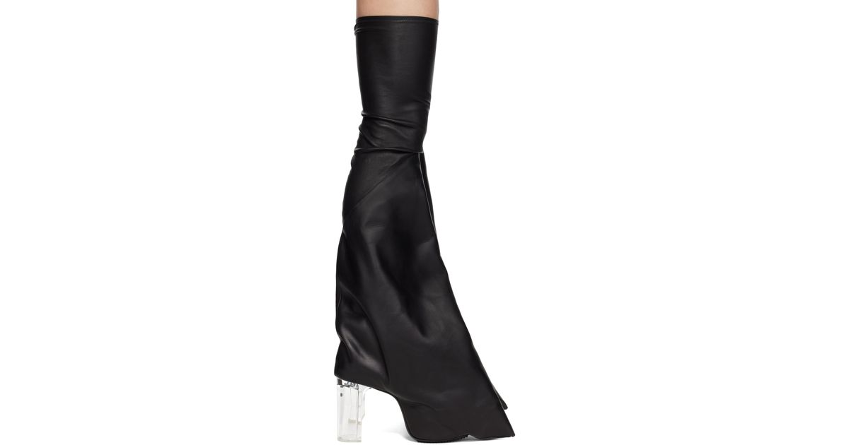 Rick Owens Hollywood Taco Kiss Tall Boots in Black for Men