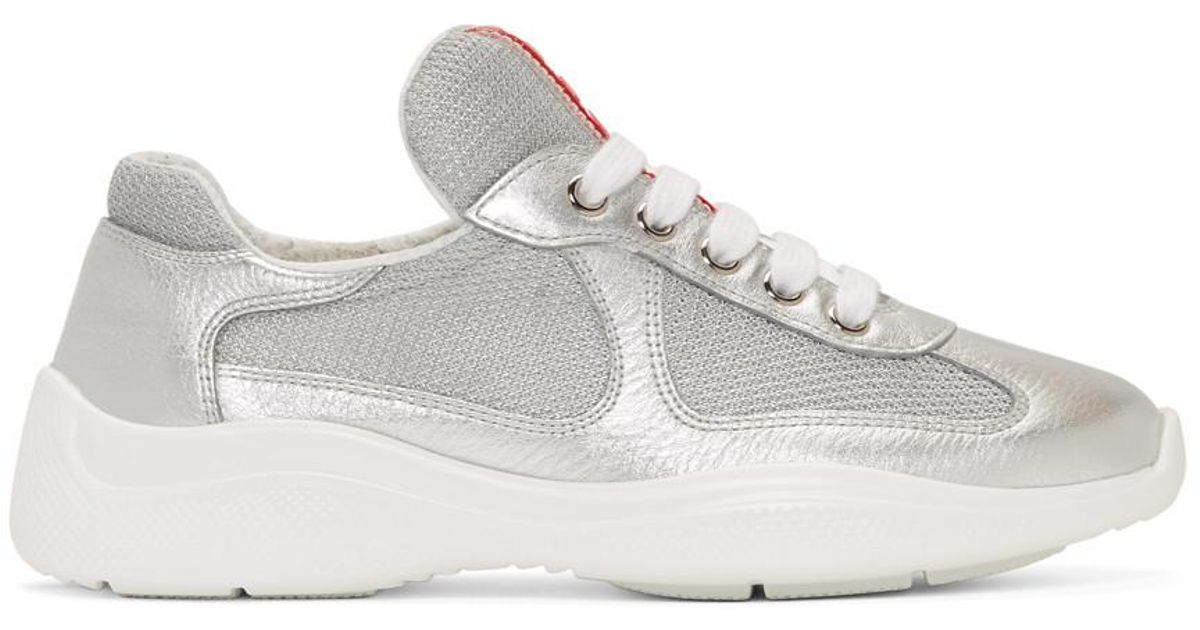 prada white mesh sneakers