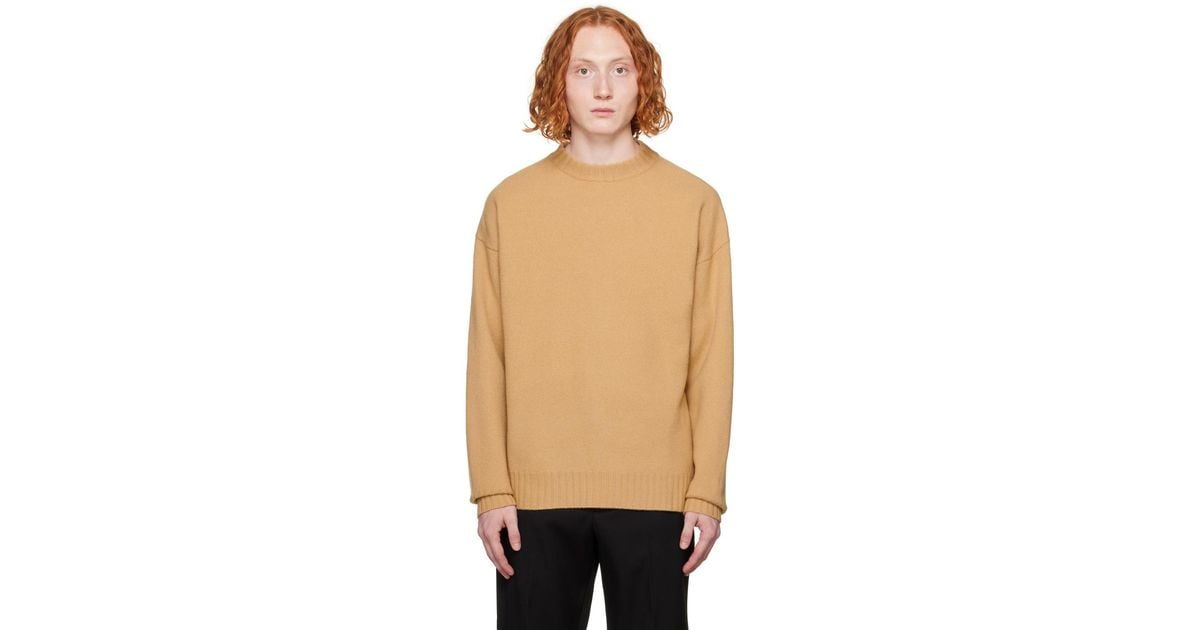 Tan top crewneck sweater