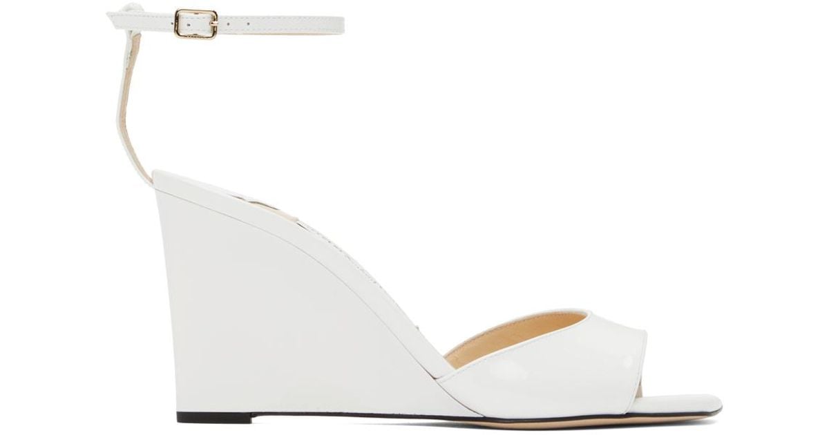 Jimmy Choo Leather Brien 85 Heeled Sandals in White | Lyst UK