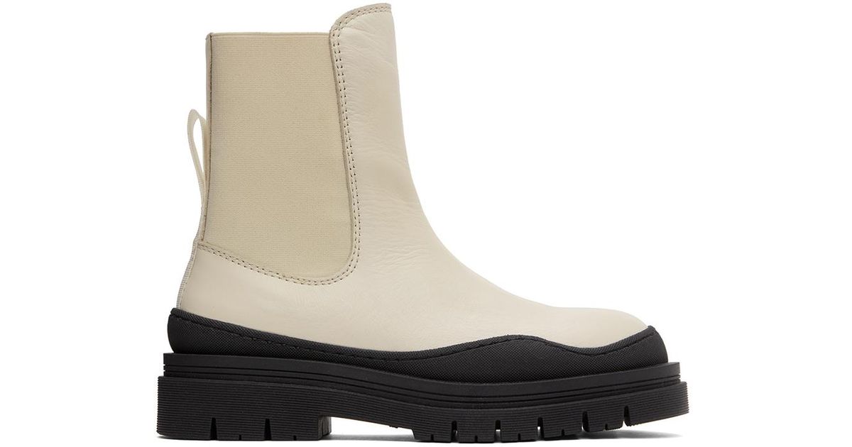 See By Chloé Leather Off- Alli Chelsea Boots in Natural | Lyst
