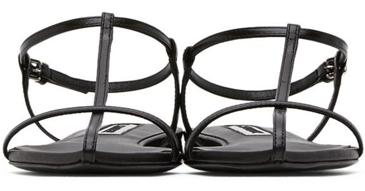 black flat sandals with strap