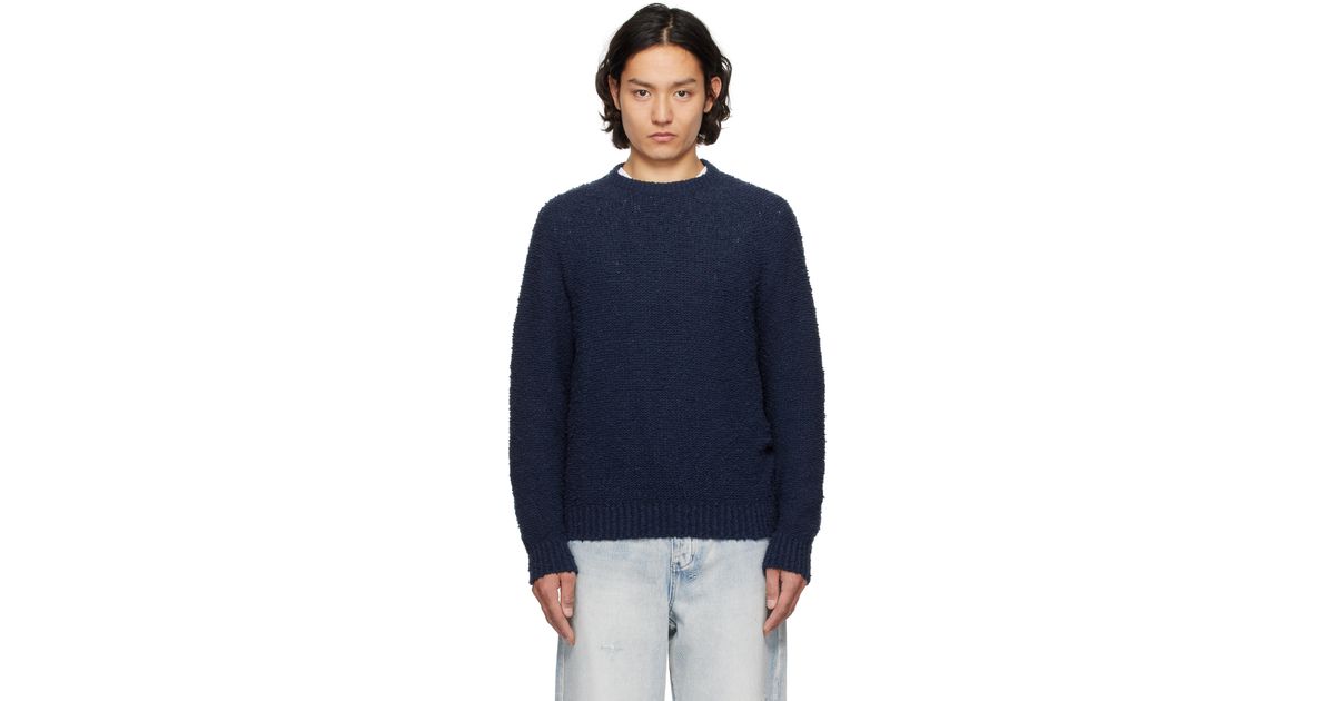 Noah Popcorn Yarn Sweater in Blue for Men | Lyst