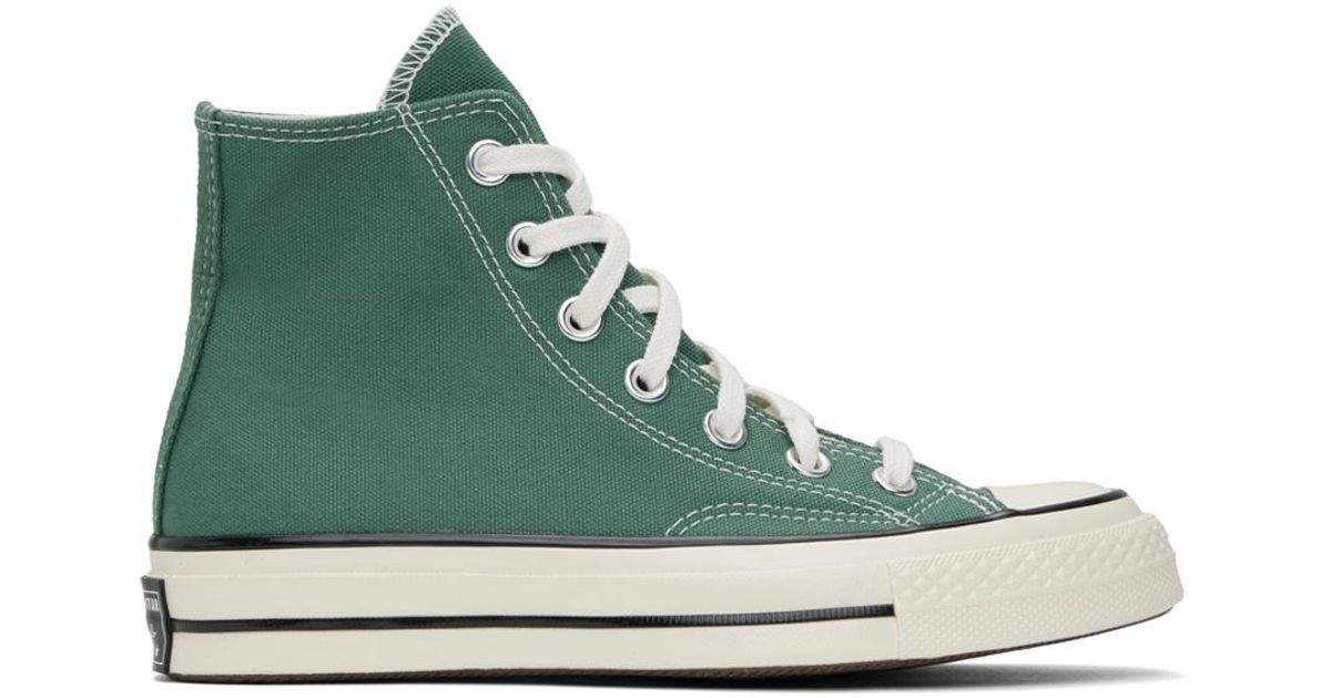 Converse green canvas shoes deals