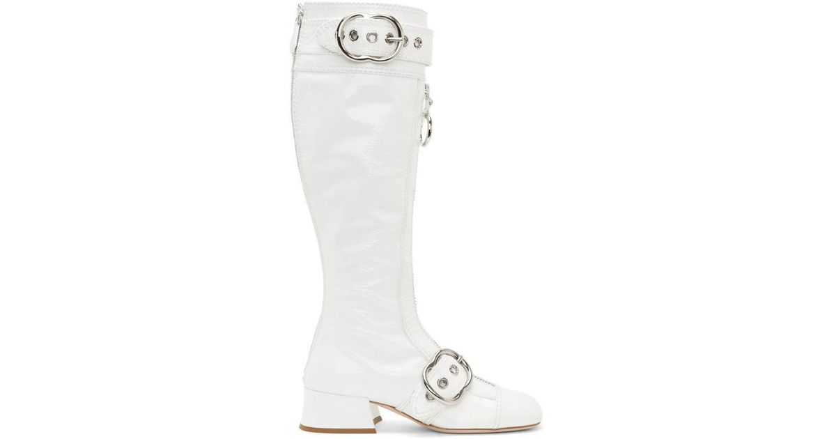 miu miu white boots
