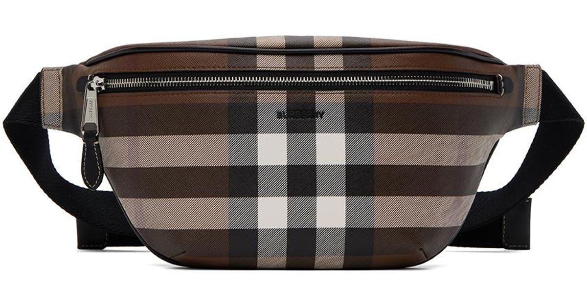 BURBERRY Brown Check-Print Belt Bag