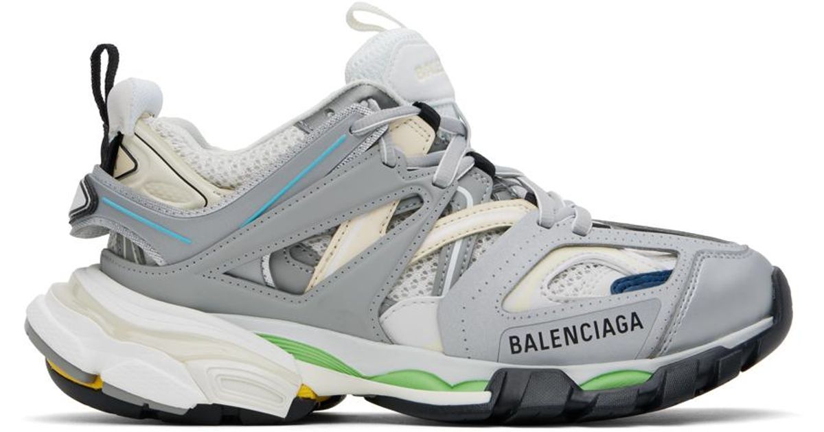 Balenciaga Silver & White Track Sneakers in Black | Lyst Canada