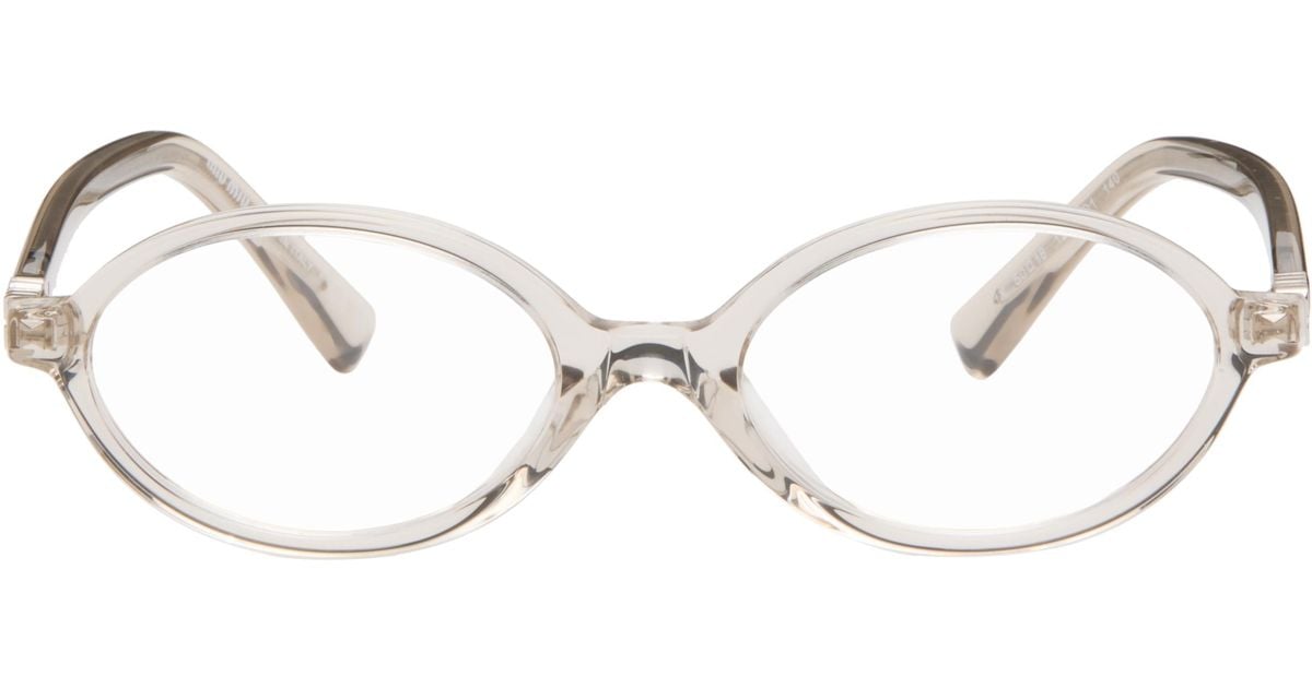 Miu Miu Transparent Miu Regard Glasses in Black | Lyst UK