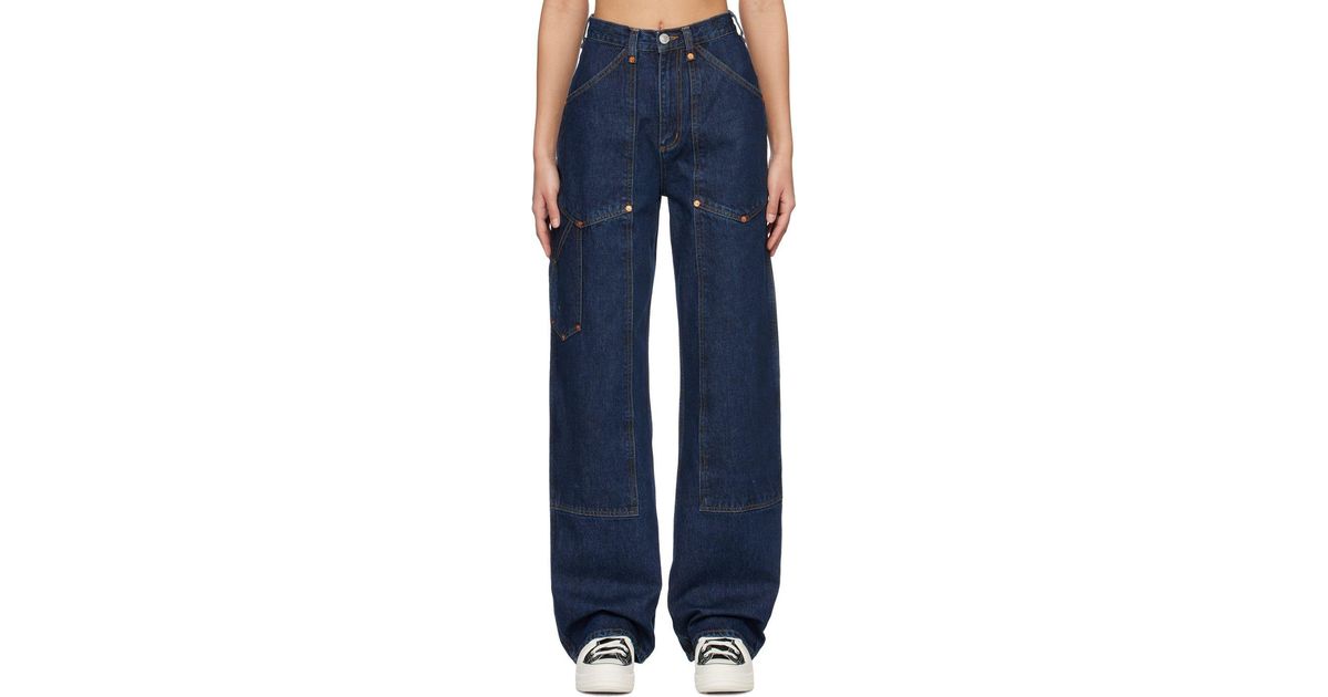 RE/DONE Blue Super High Workwear Jeans | Lyst