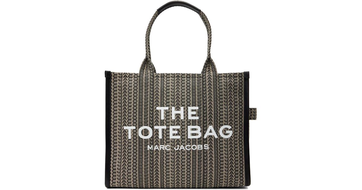 Marc Jacobs Beige & Black 'the Large Tote' Tote in Brown