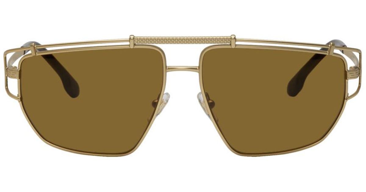 Versace Gold Greek Wire Sunglasses for 