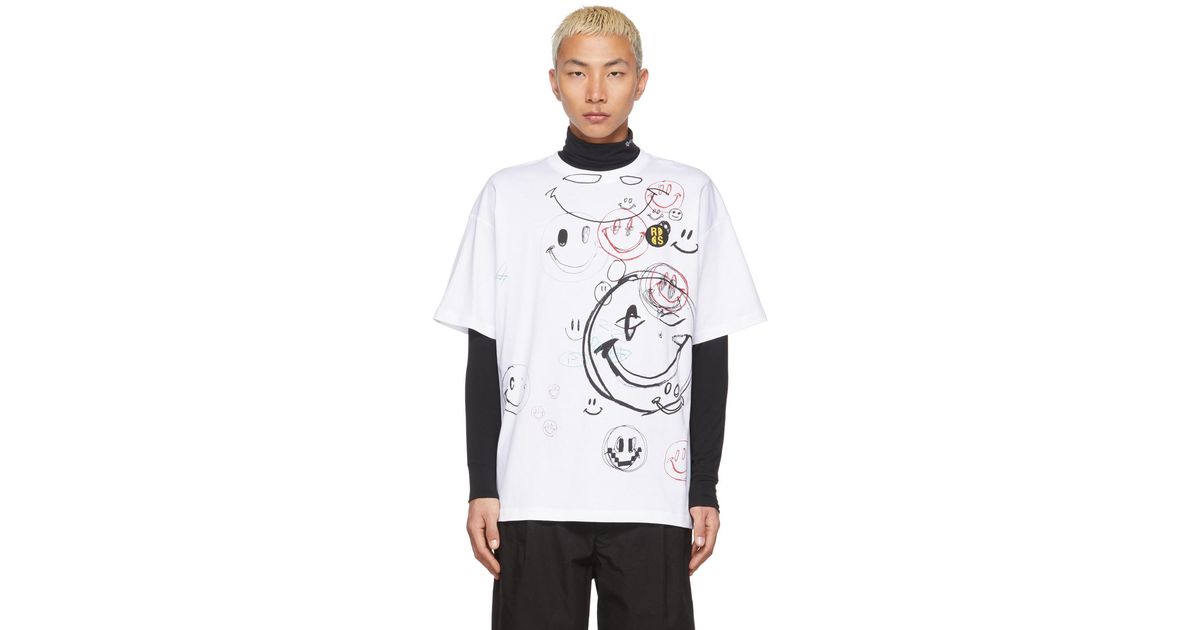 raf simons ホワイトカップルTシャツ スれ