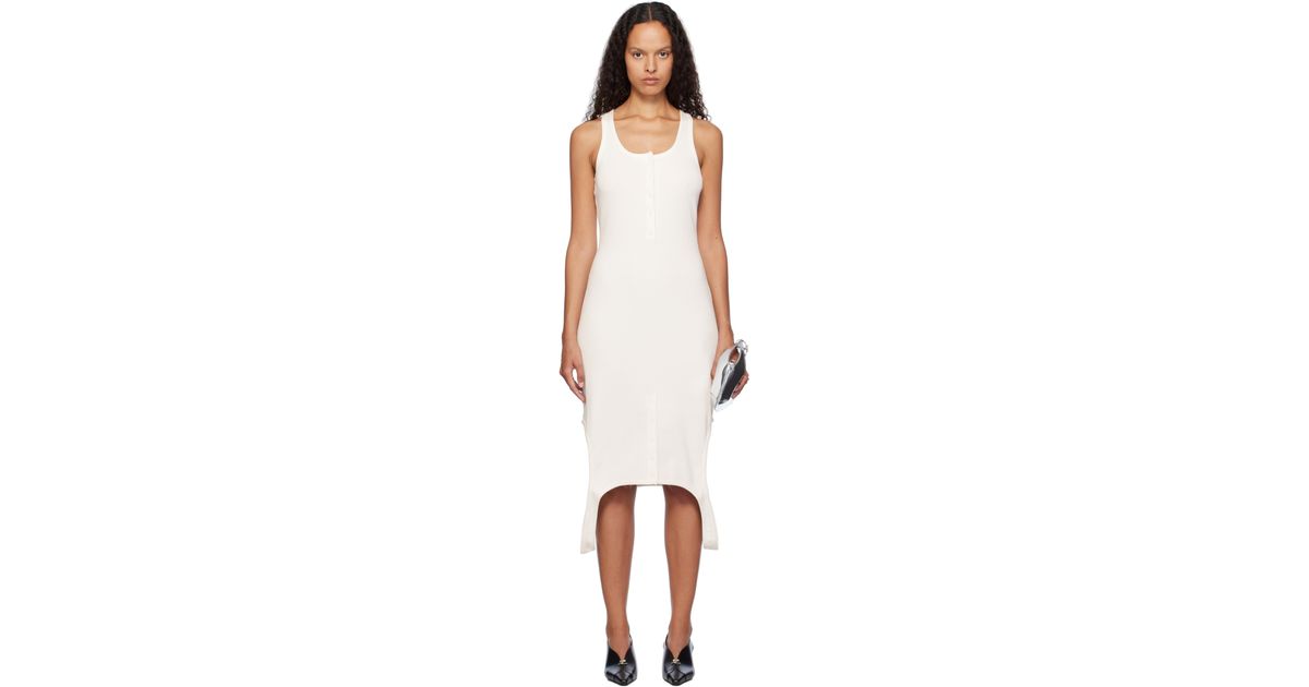 Robe Courte Blanche En Tricot Leger A Assemblage Inverse Courreges en coloris Noir Lyst