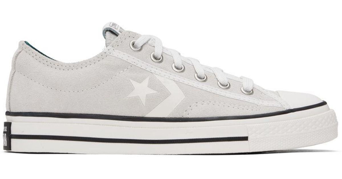 Converse Gray Star Player 76 Suede Sneakers in Black | Lyst